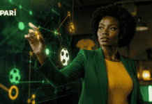 Why sportsbook operators are bringing betting tech in-house Woman working with an interactive football betting analysis screen